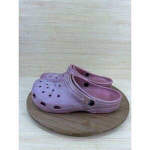 Crocs Classic Red White Comfort Clogs Unisex Womens Size 9 Mens Size 7